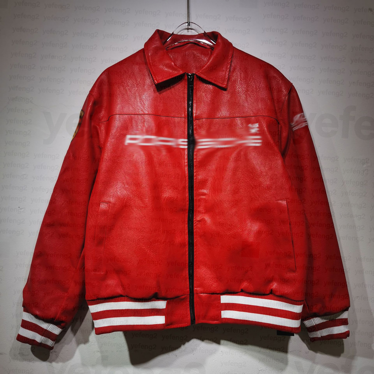 Mens Leather Jacket Vintage Racing Heavyweight Patch Embroidered Retro Moto Biker Coat Streetwear