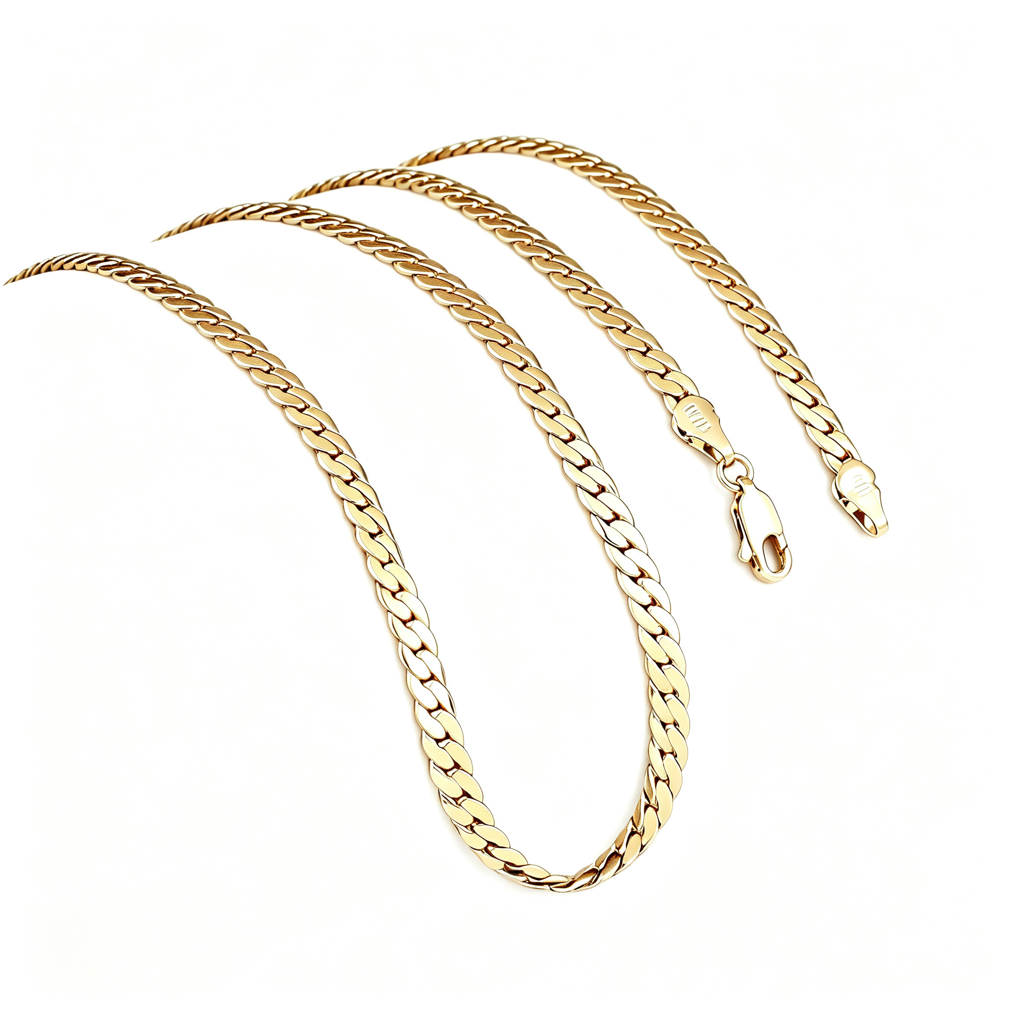 Oro Laminado – chaîne à maillons serpent cubain de 5mm, collier étanche en or rempli de 18 carats, offre spéciale