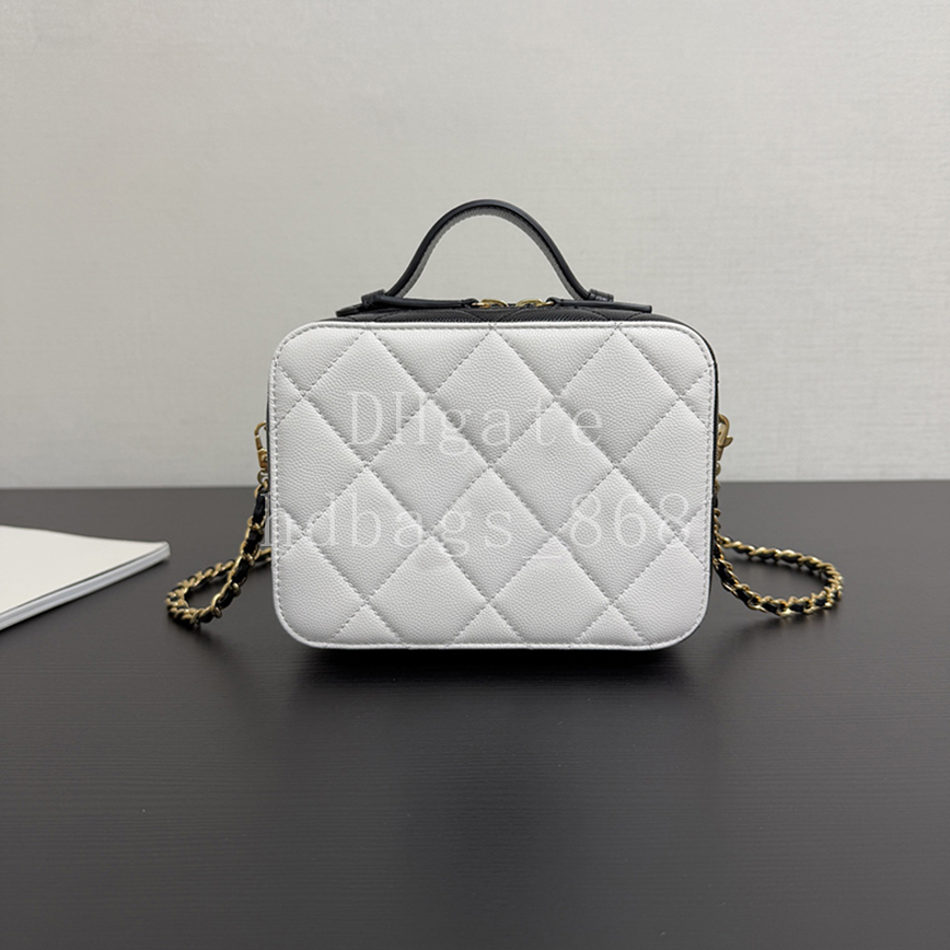 Master quality Designer Vanity bag Calfskin Makeup bag Fashion Handbag Woman Shoulder bag Crossbody bags 19cm With box X009