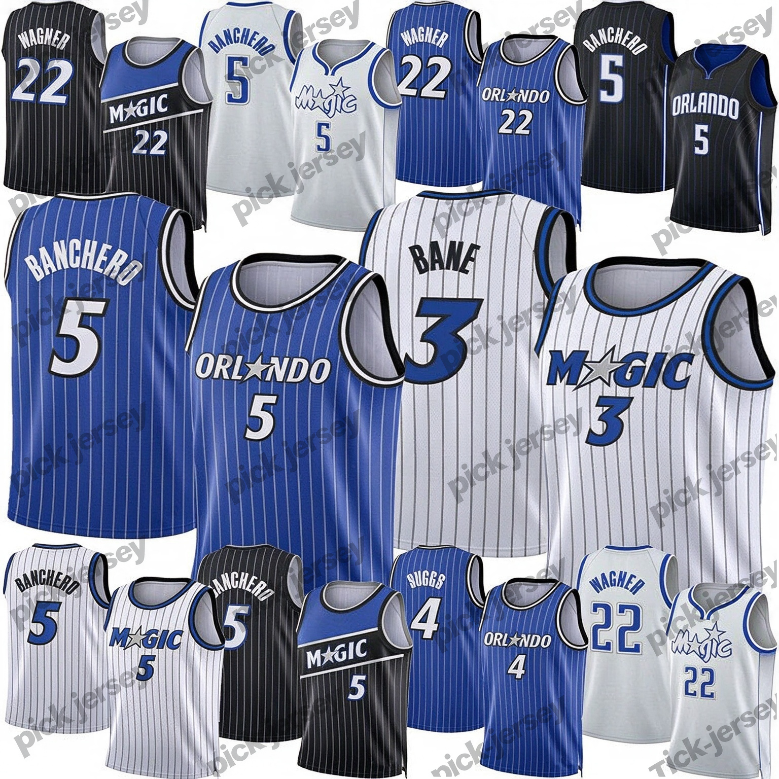Maillot Magics Maillot de basket-ball d'Orlando Paolo Banchero Desmond Bane Franz Wagner Jalen Suggs Nikola Vucevic Wendell Carter Jr Penny Harda