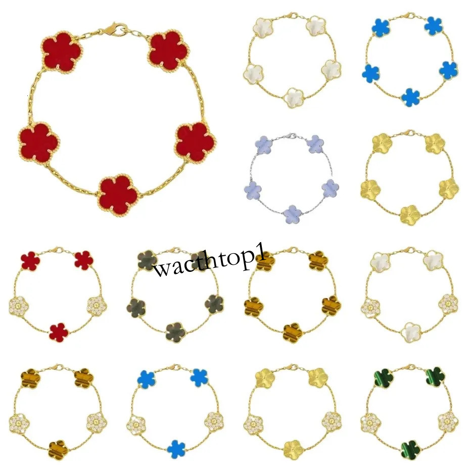 Vanlies Cleef Bracelet Bracelet Classic Lucky Four leaf Clover Designer Brand 18K Gold Luxury for Women Mother of Pearl Bracelet Gifts for Women 000