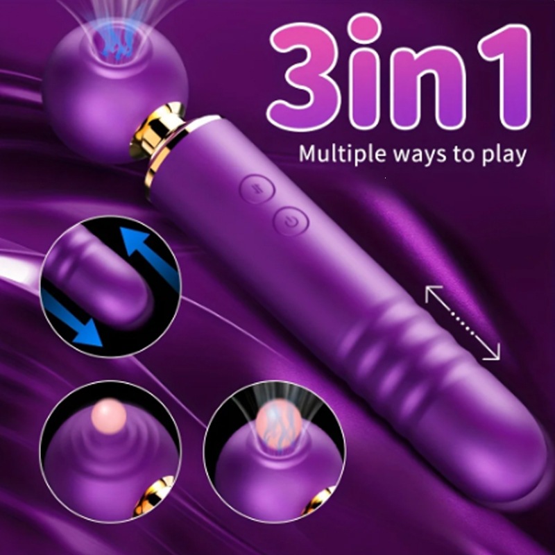 AV Magic Wand Women Telescopic Vibration G Spot Vaginal Stimulator Clitoral Slap And Sucking Vibrator Female Sex Toys