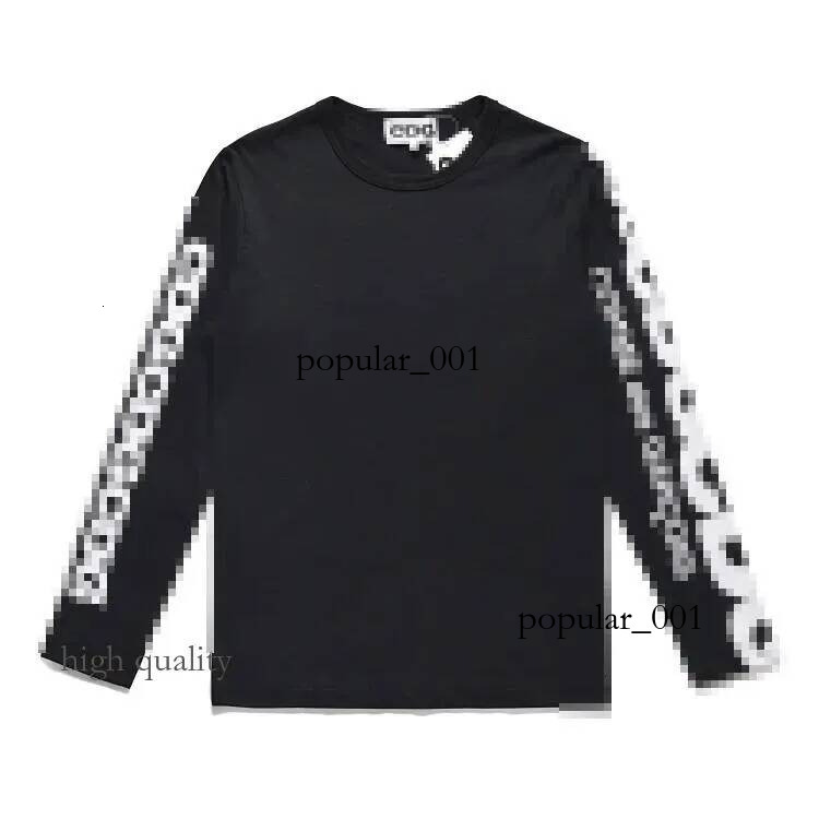 Spielen Sie Comme De Granco Langarm-T-Shirt Designer-Sweatshirt Leichtes Rundhals-T-Shirt mit rotem Herzdruck Grafik-T-Shirt High-End-Pullover Unise