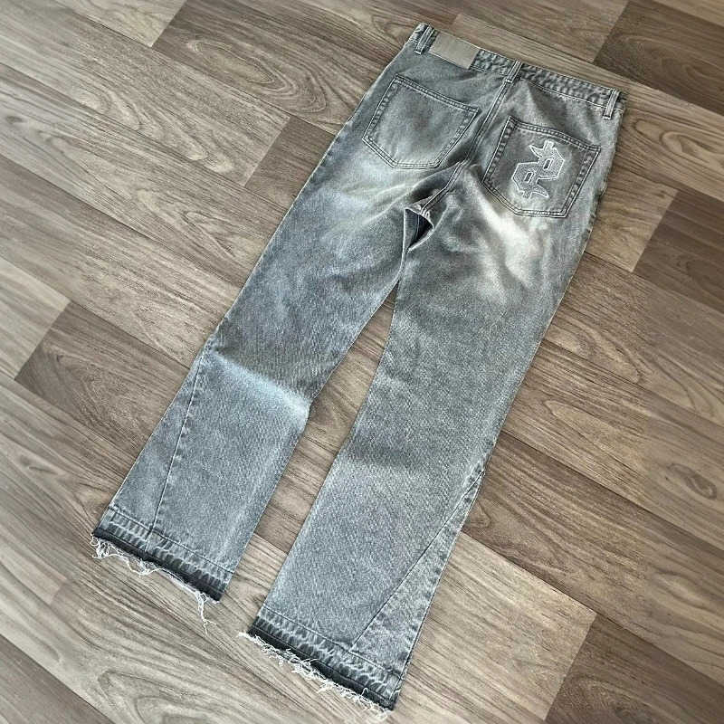 Jeans Retro Light Color Dollar Pattern Embroidery Splice Pants Strtwear Men Women Pants251224 S2610135LJ1