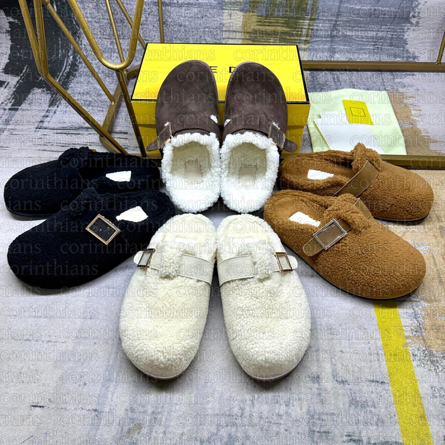 Designer Feel Dove Grey Chenille Womens Mens Brown Black White Slippers Slides