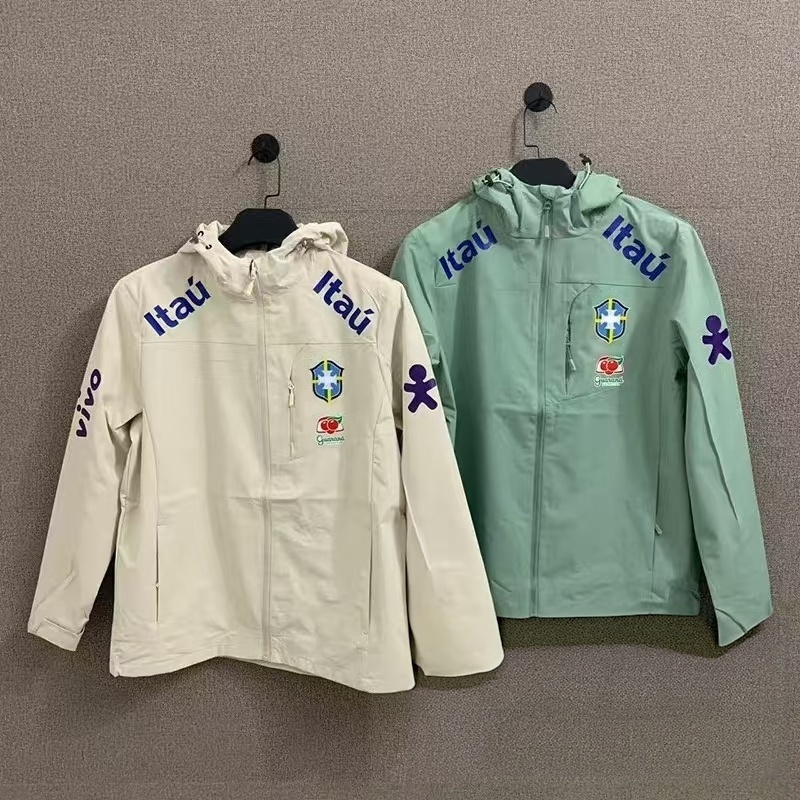 Mens Brazilian Jacket Designer Men Jacket High Quality Hooded Brazil National Team Training Jacket Men Veste Brazil Windbreaker Unisex Sports Outdoo