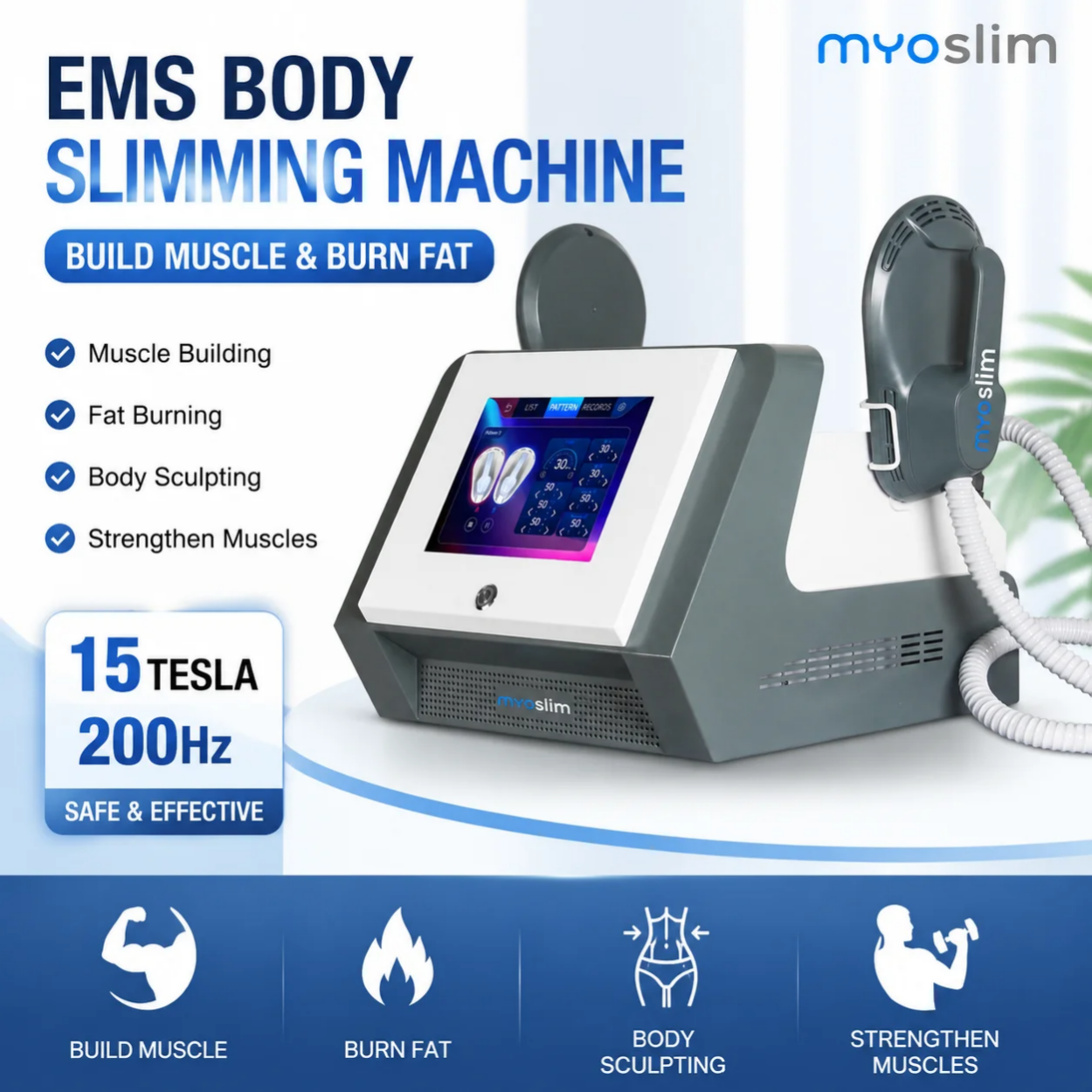 Myoslim Machines 6500w 15 Tesla professionnel Portable NEO corps minceur Nova Rf Mini Muscle EMS stimulation électromagnétique