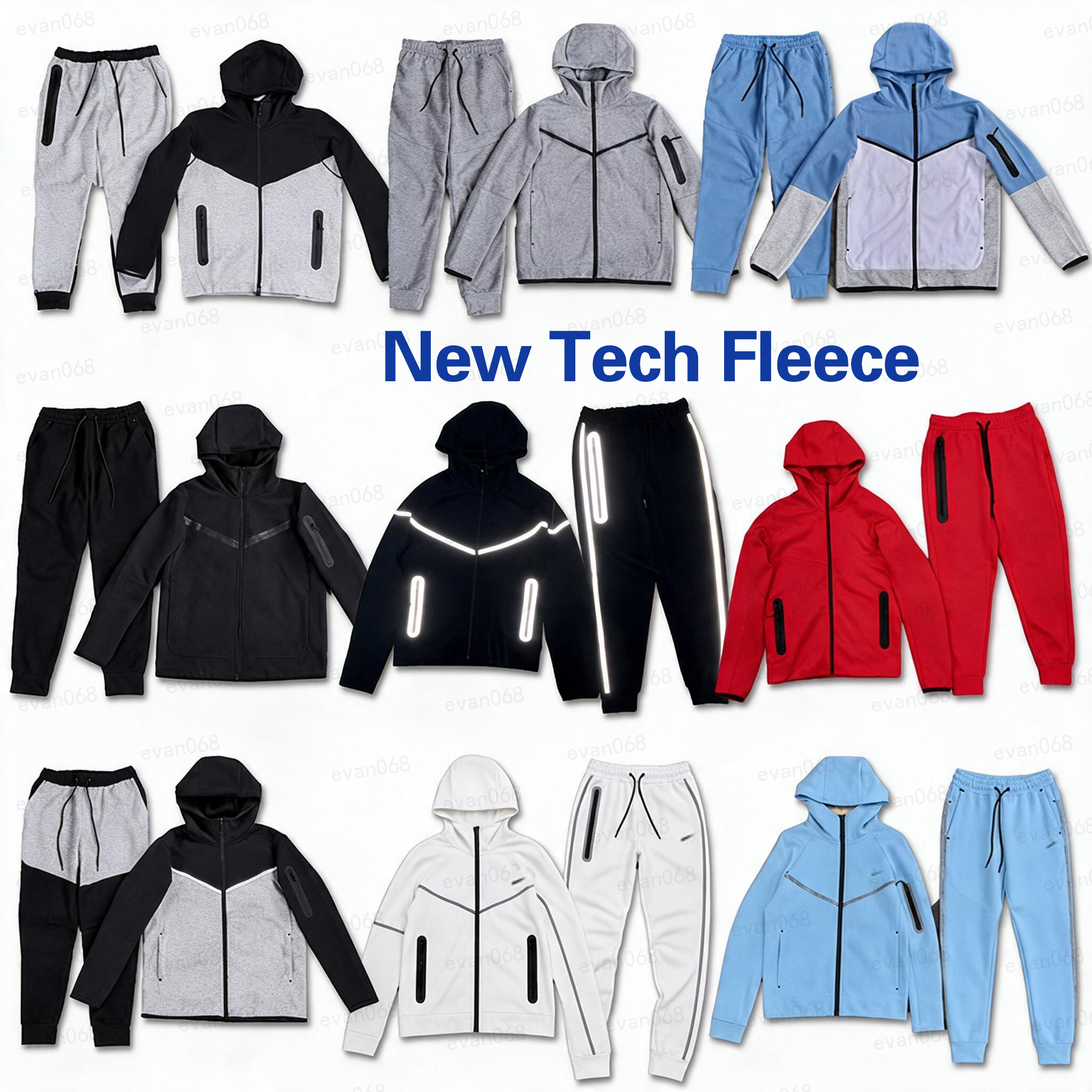 techfleece men tracksuit Reflective luminous tracksuit disigner Thermal fleece jogging womens Quick Drying pants Long sleeves Jacket Breathable Sui