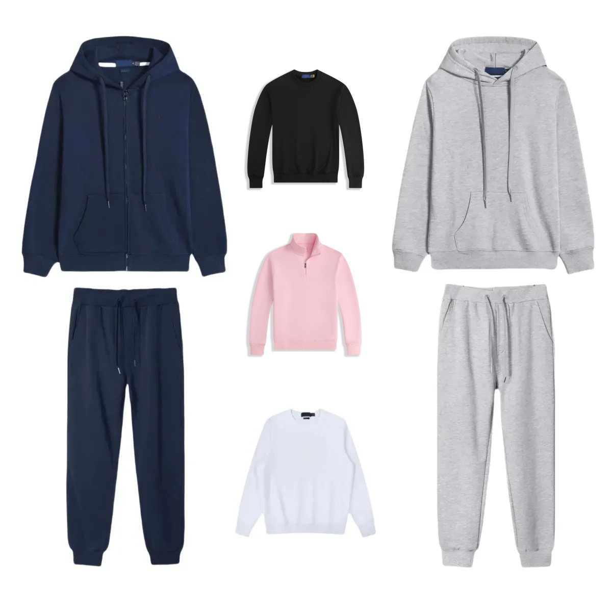 Men Tracksuit Set Zip Up Hoodie Men Polo Hoody Designer Pullover Cotton Long Sleeve Polos Hoodie Woman Sweater Grey Hoodie Designer Joggers Men Swea