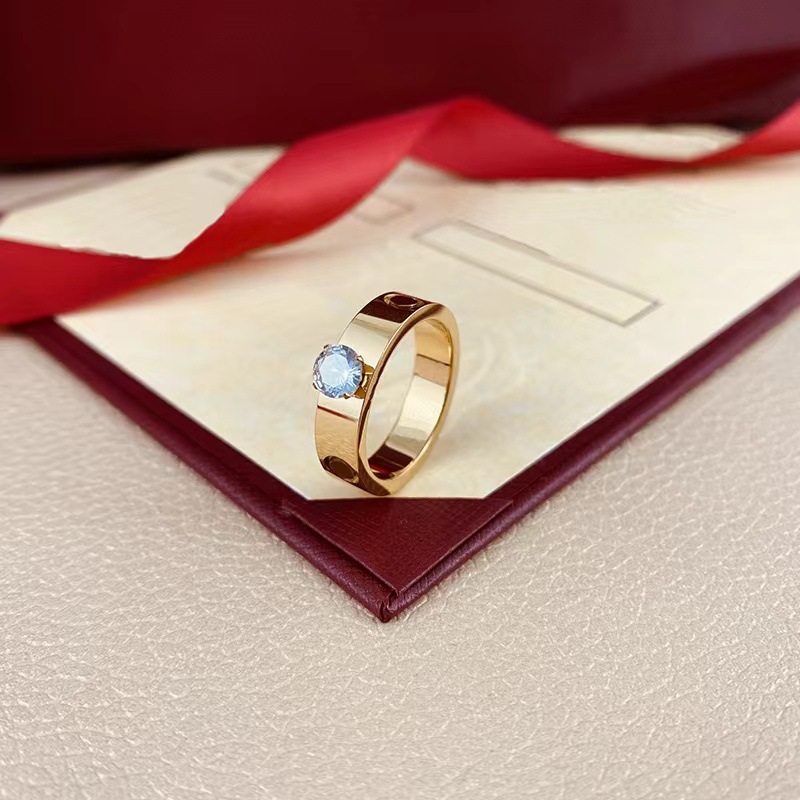 diamond ring New Fashion Love Diamond 18k Gold Women's Ring Stainless Steel Waterproof Designer Jewelry