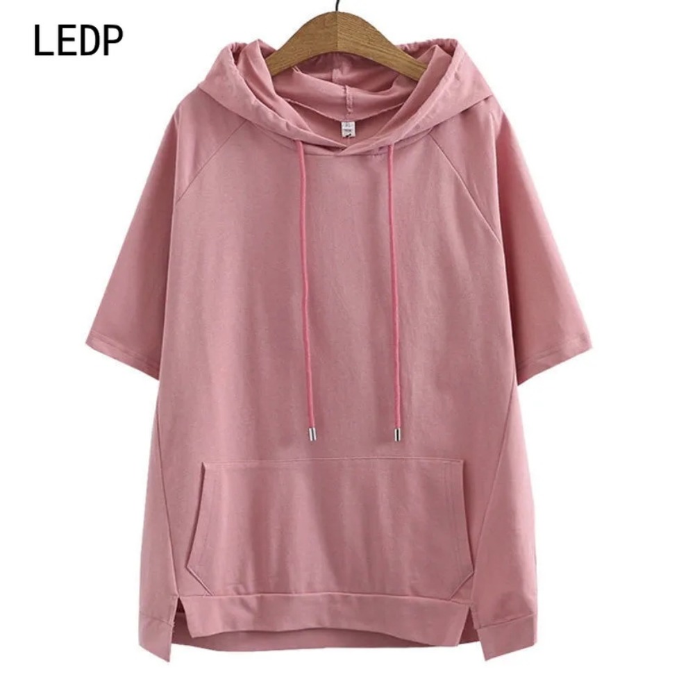 298827 Zero waste tailoring plus size women's T-shirt waste material recycling design irregular hem cotton linen breathable personality style