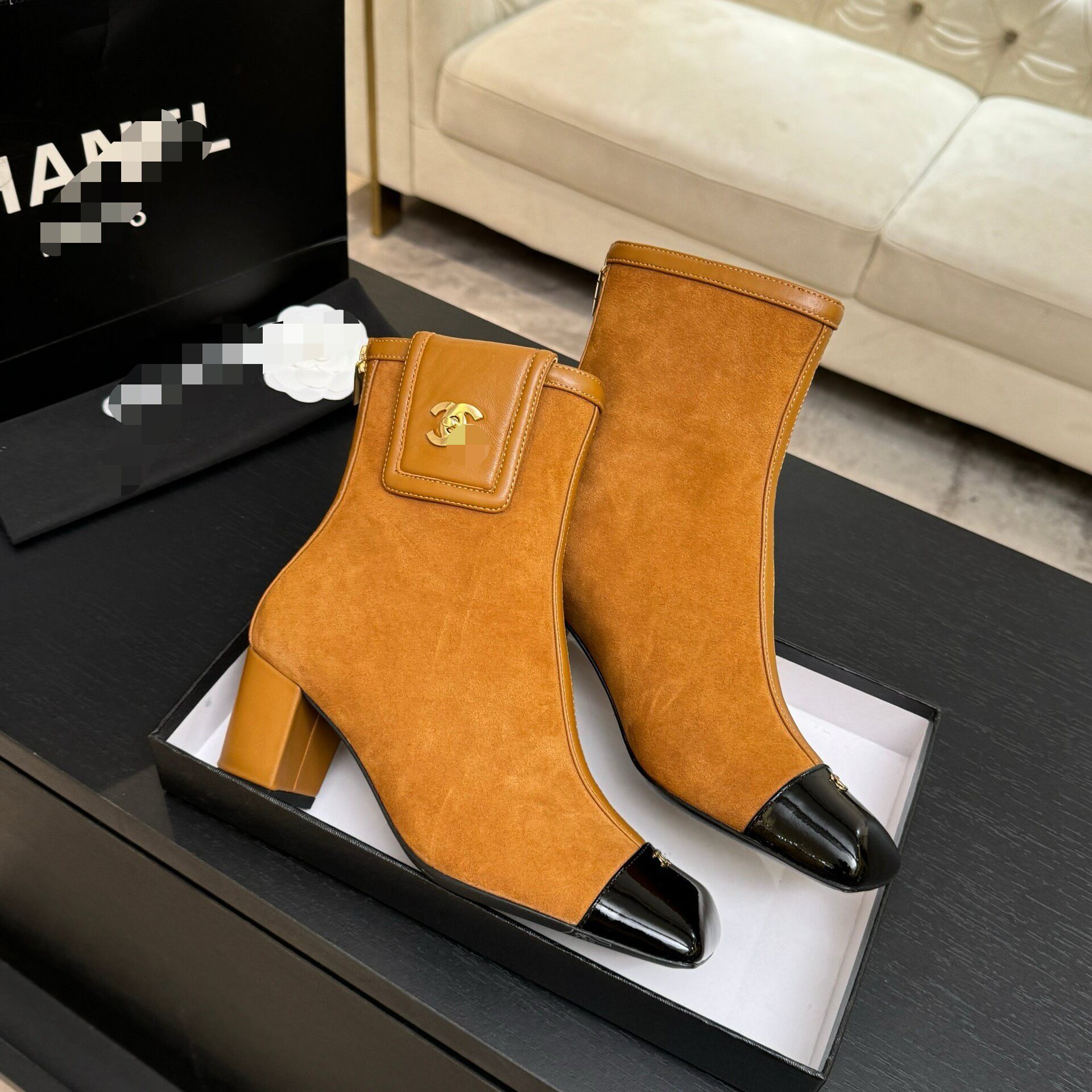 Office Designer Luxury Blue Suede Ankle Boot High Heel Square Toe Booties Fashion Womens Formal Work Comfort Stylish Quality Modern Brown Silver Lea