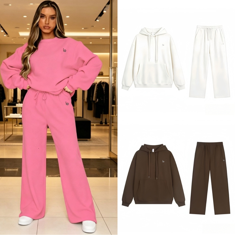 alones Tracksuits Designer womens hoodie Set Loose Long Sleeve Pullover Top Gym Unisex Casual Sports Sweats Tops Women Clothes Yoga Sets coat and pa
