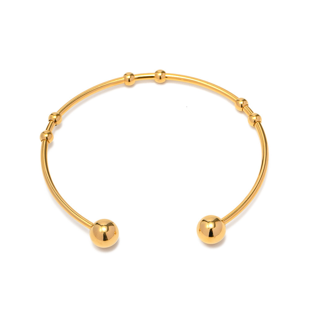 French Style Light Luxury Fashion New Open Bead Titanium Steel For Women Elegant Versatile High-End Vintage Bracelet