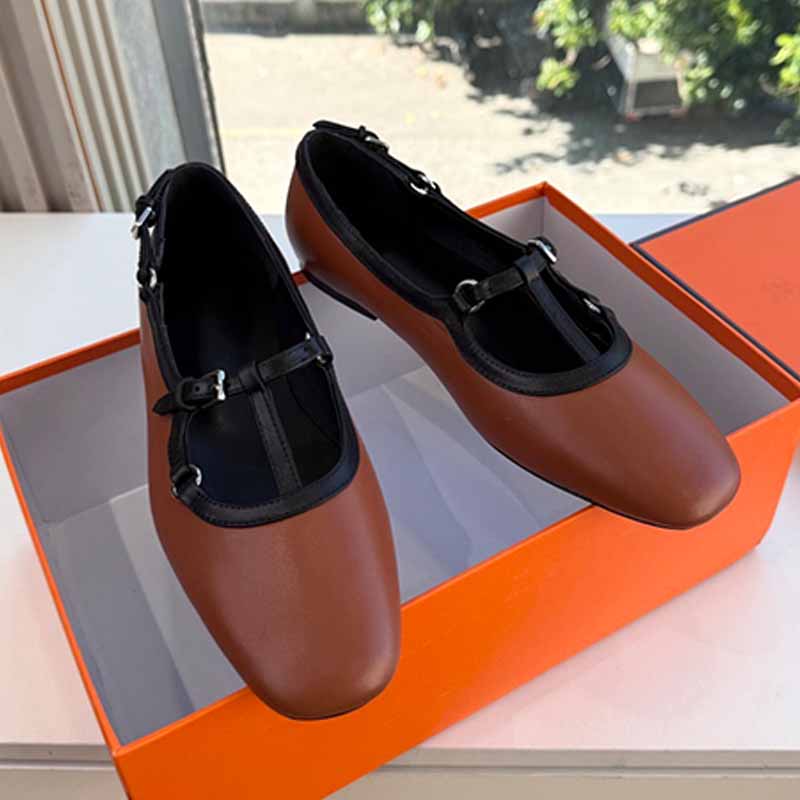 Ladies Unique Straps Belt Design Mary Jane Shoes Fangtou Highquality Genuine Leather Buckle Strap Casual Formal Shoes Daily Womens Office Shoes