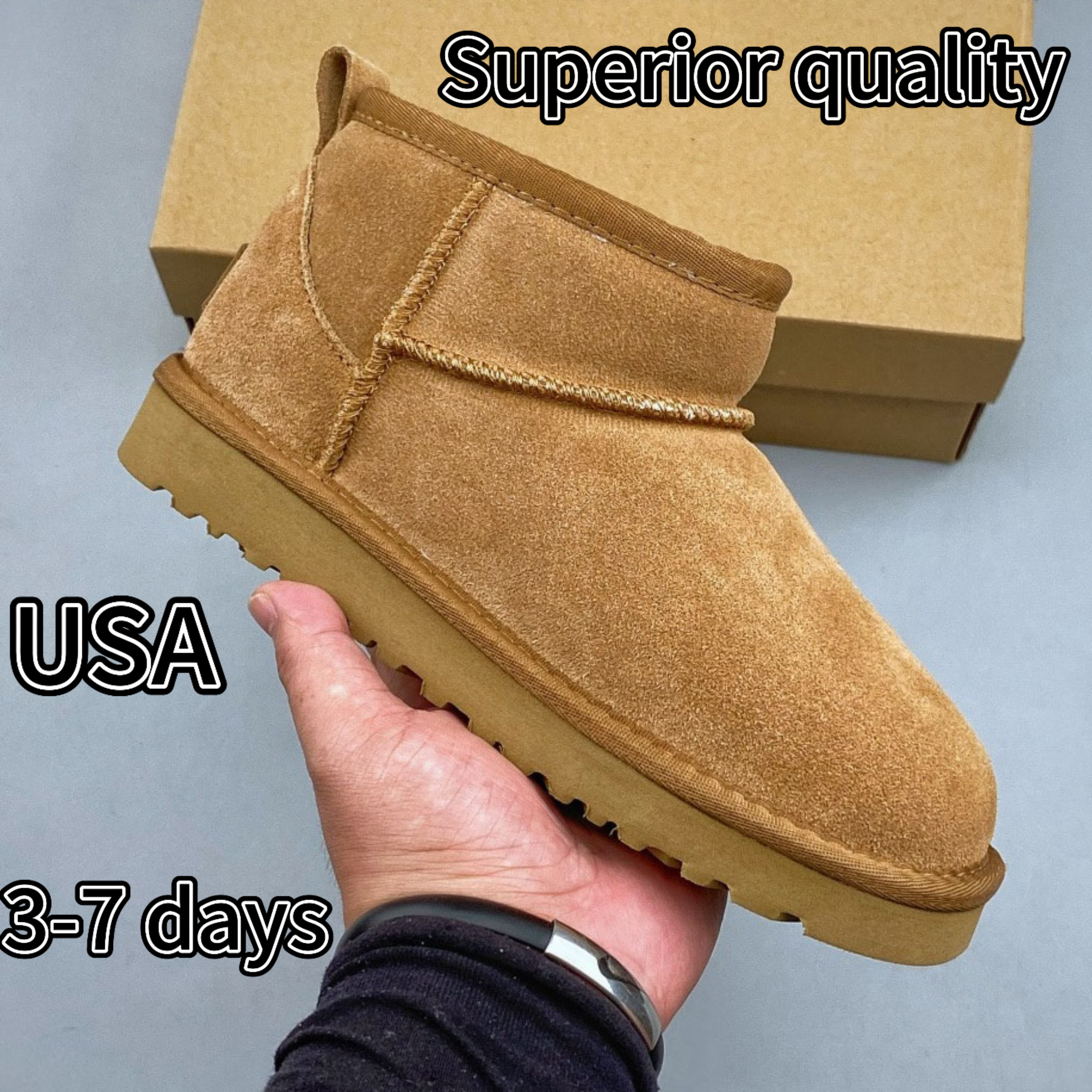 Boots Designer Women Classic Ultra Mini Ankle Snow Boots Suede Leather Shoes Fur Lining Outdoor Winter Daily Warm Short Boots Outdoor Winter Flat Sh