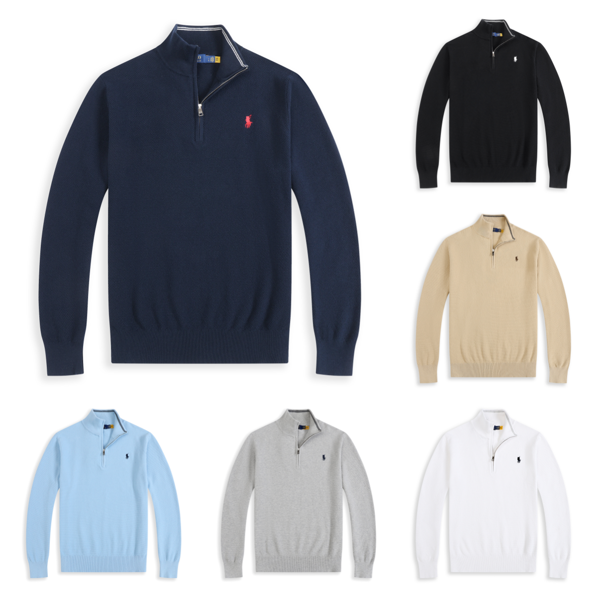 Designer Men's Polos Sweater Classic Women's Embroidered Sweater Quarter Zip Knitted Sweater High Quality Vintage Polos Pullover