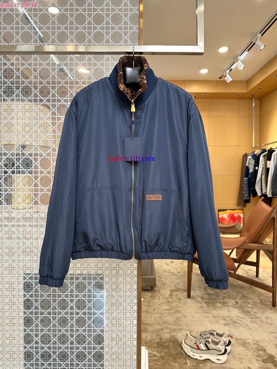 designer jacket mens jacket parka coat winter outdoor sweatshirts hoodie fashion windproof parkas Coats Double sided lambhair stand up collar jacket