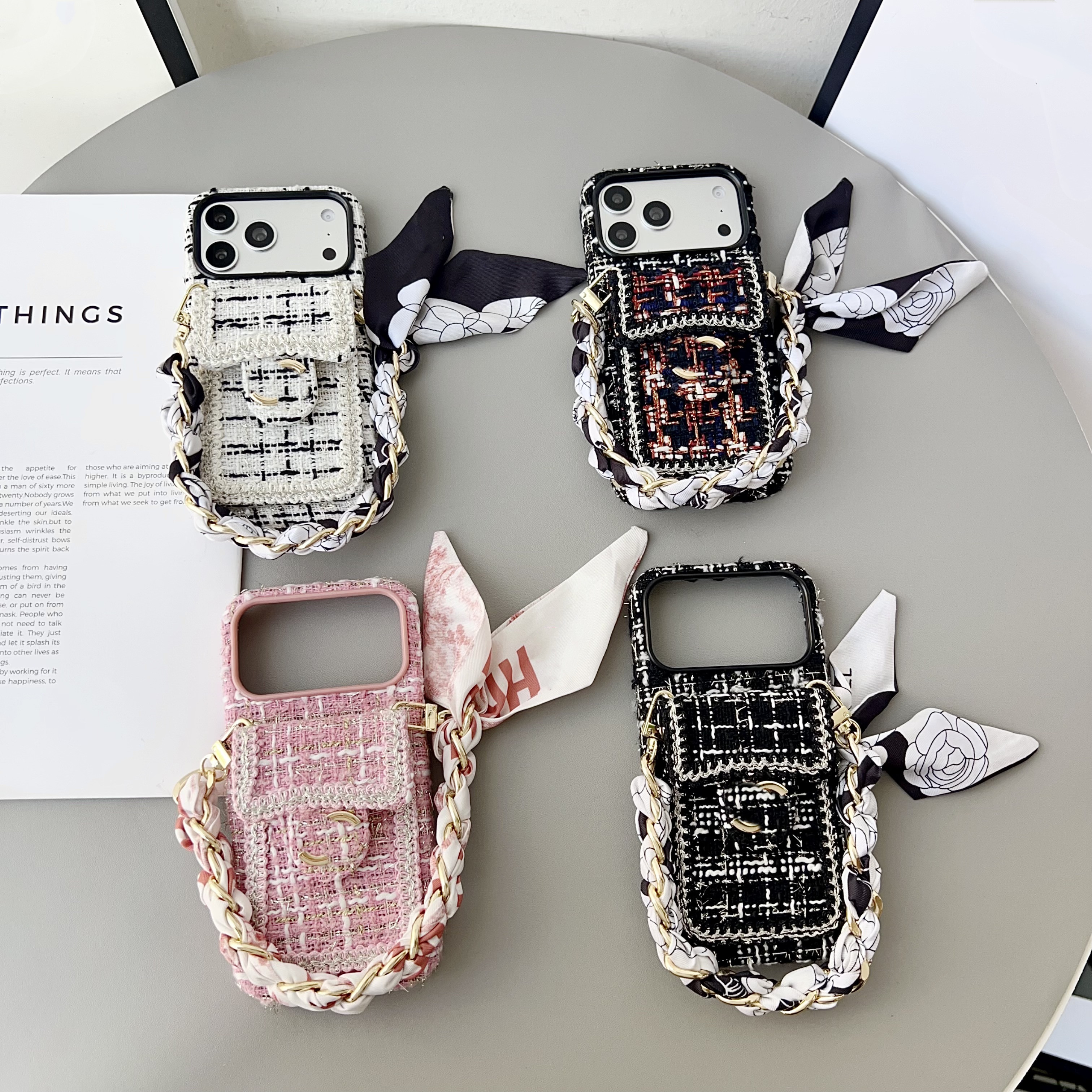 iPhone 18 Pro Max 17 Pro Max Woolen Phone Case Designer Women Cross body For iPhone 16 Pro 15 14 13 Case Card Holder shockproof Worsted Fabric Walle