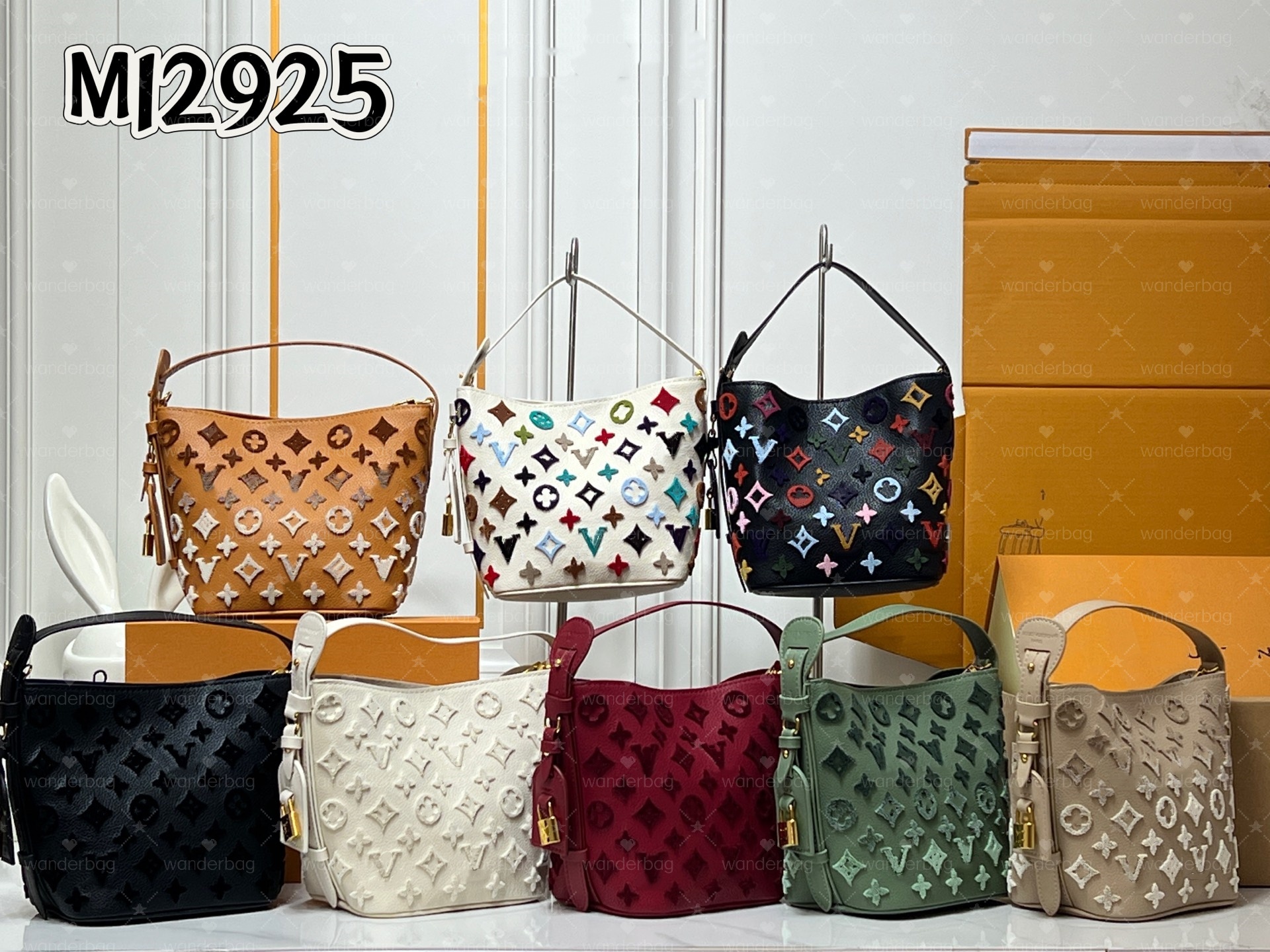 Designer bag Bucket Shoulder bag Carryall handbag with lock wallet 2-pc tote Luxury bag all in bb crossbody Embossed Flower embroidery Travel bags l