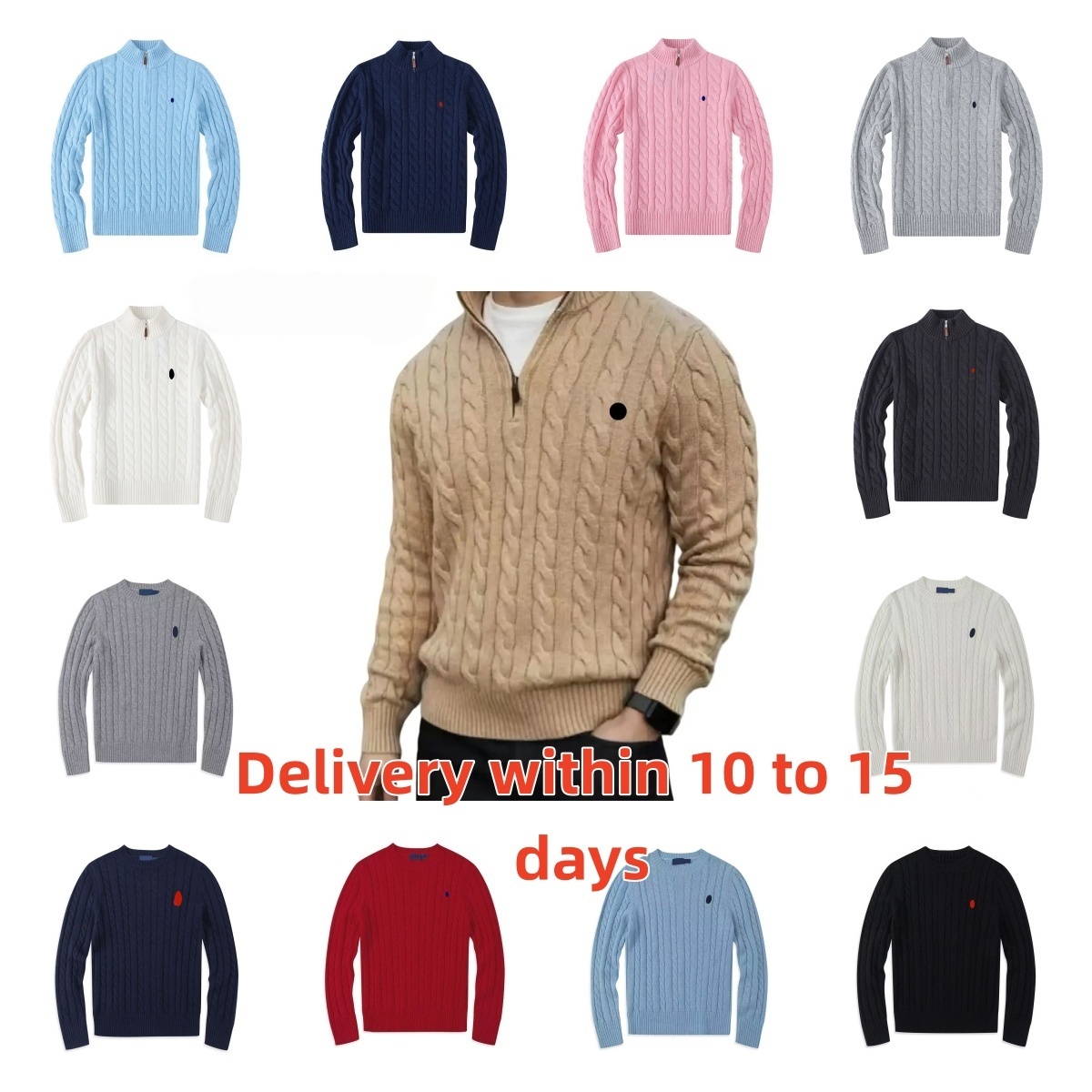 Designer Men's polo Sweaters Autumn Wool Casual Half Polos Chandail Cardigan Jackts Winter Warm Long Sleeve Sweater Pullover Women Warm Hoodies