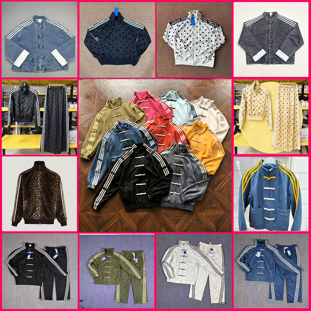 Chinese adisda Jacket Chinese New Year Jacket addas suit Women set Kung Fu Tang Suit Three Striped Mandarin Collar Men Stand Neck Tracksuit Outerwea