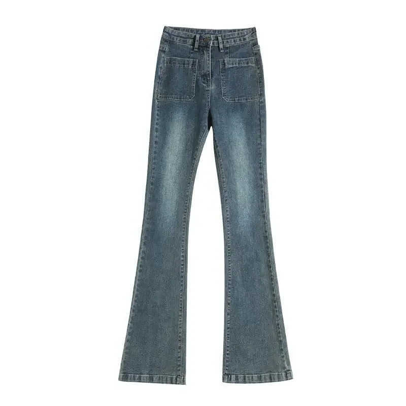 Trousers Womens Waist Flared Pants Spring Autumn Stretchy Bootcut Jeans for Petite Body Shape S261013R37V
