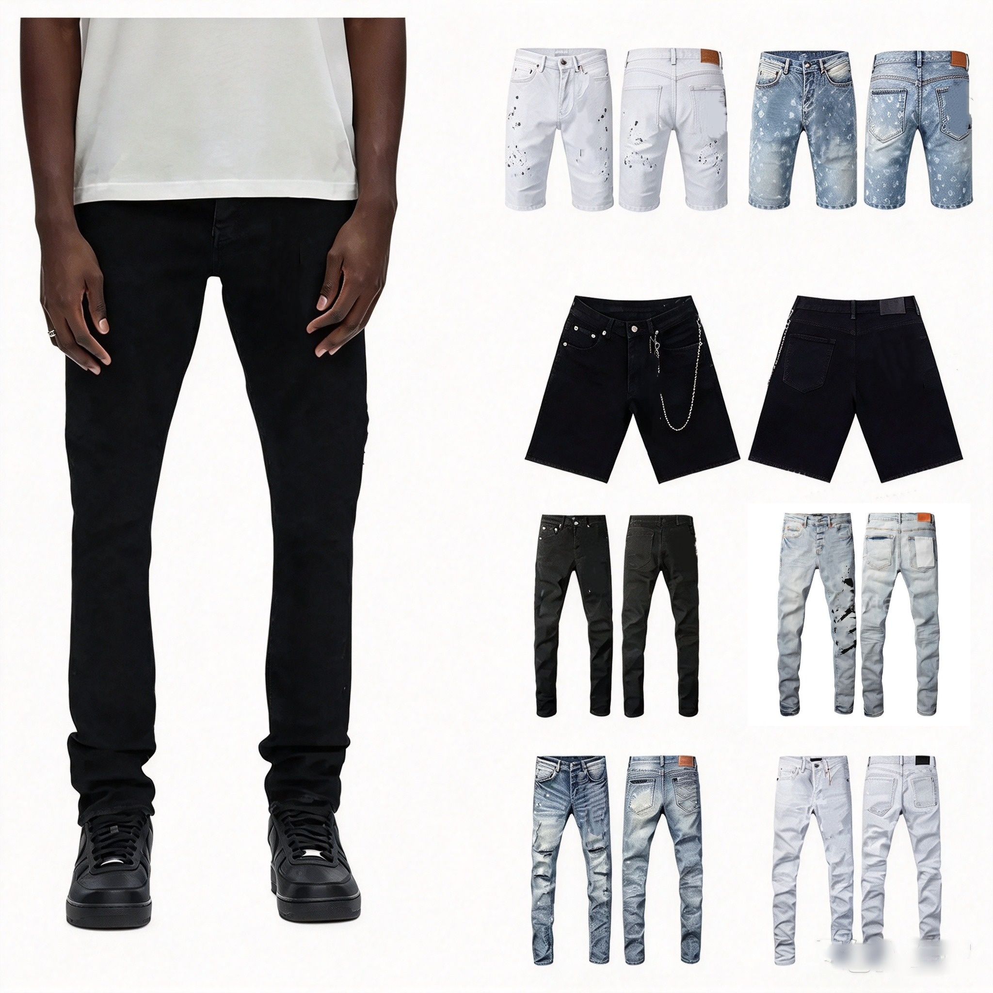 Designer Jean For Mens jeans jorts letters Designer Pants Denim Trousers shorts Retro Ripped Biker shorts