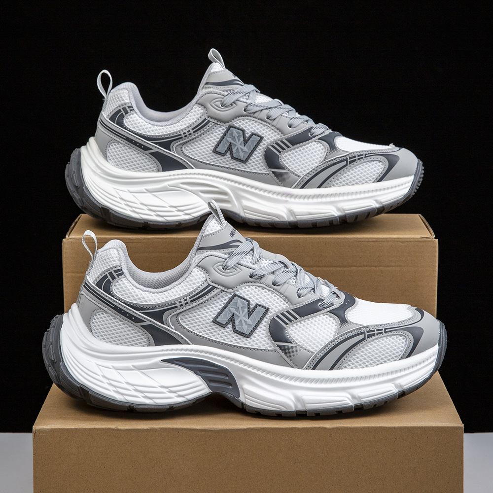 luxury Casual Shoes Fashionable thick soled height increasing shoes color blocked casual sports shoes free shipping