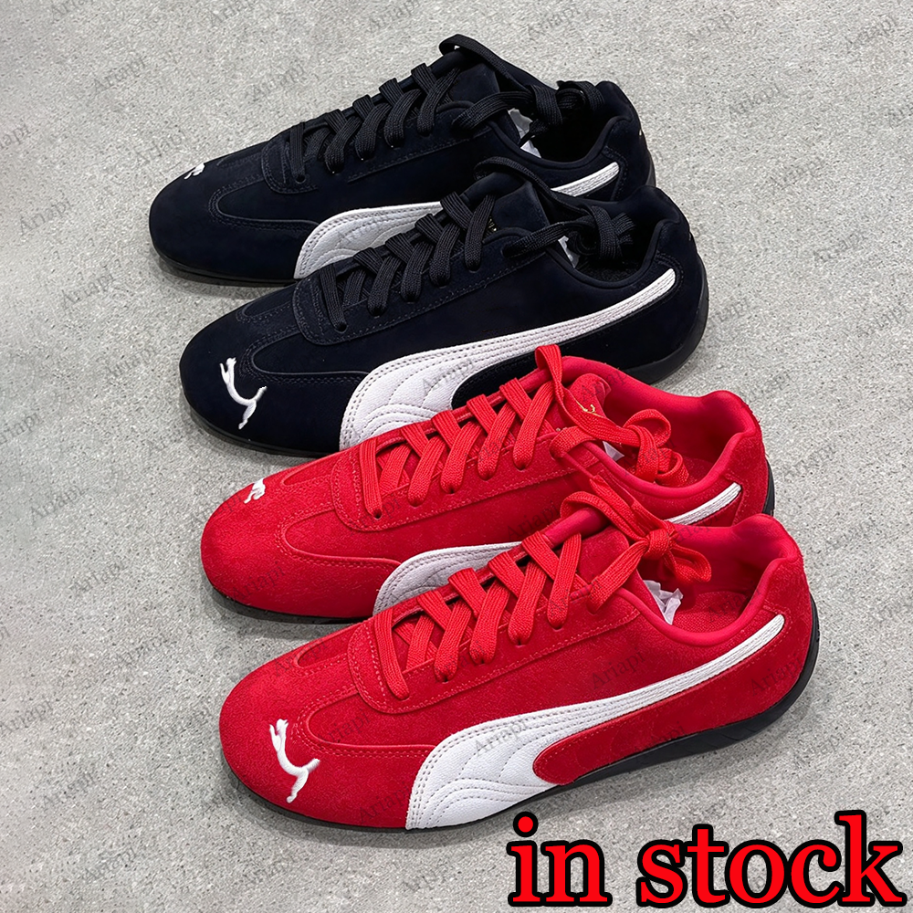 speed cat Designer og Retro Racing Shoes Men Women speed Black White Pink red racing Suede Low Cut Flat Casual Sneakers Leisure jogging sports shoes
