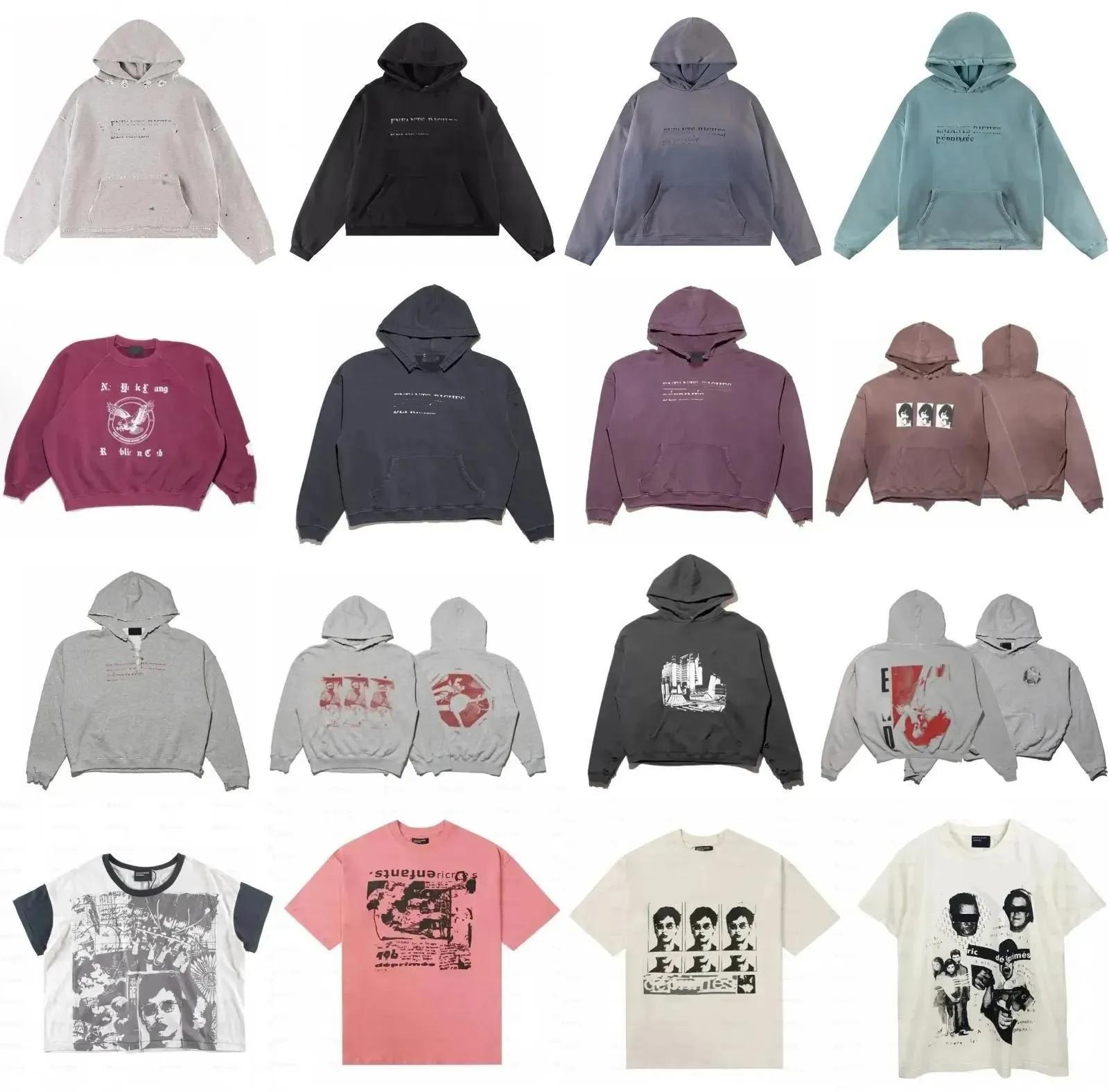 Men Women Leisure Zip Up Sweatshirt & Pullover Hoodie, Vintage Hip Hop Retro Washed Distressed Long Sleeve Graphic Print Hoodies, Cotton Tech Fleece