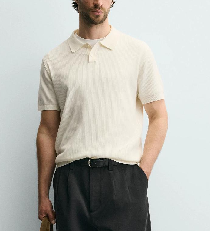 Polo d'été en tricot de haute qualité pour hommes, haut à manches courtes couleur chocolat coupe slim avec col et boutons, tenue quotidienne fraî