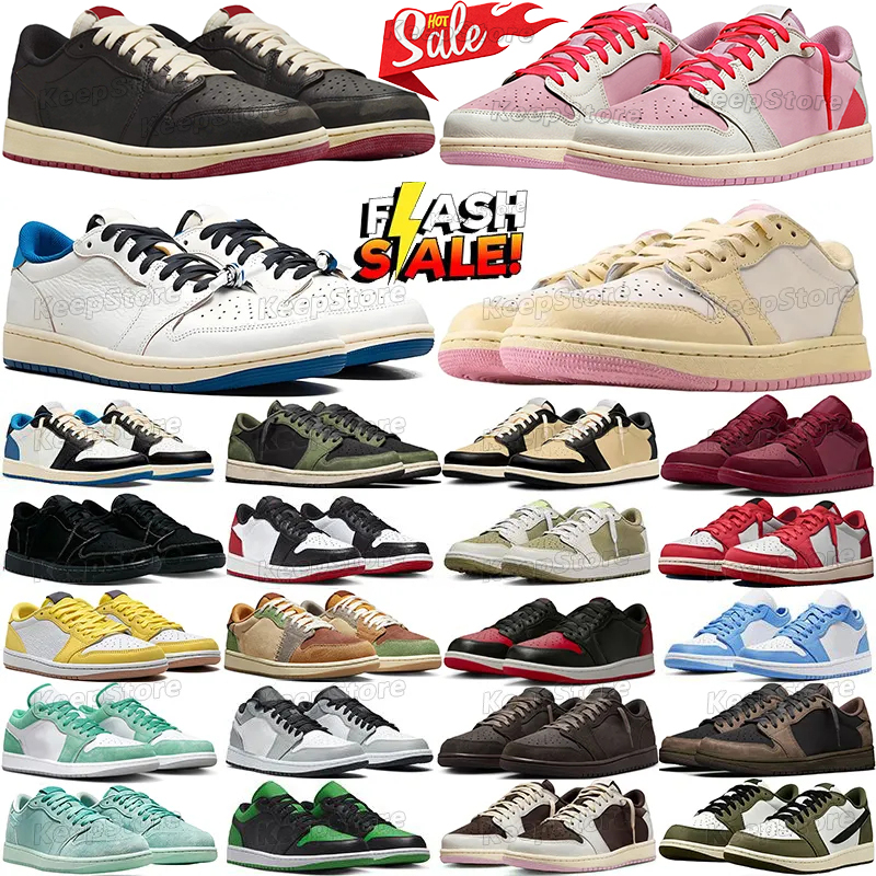Designer for Men Women 1s Travis Basketball Shoes 1 Low Scottshoes Sneakers Banned Reverse Mocha Better With Time Sail Shy Pink Olive Velvet Brown F