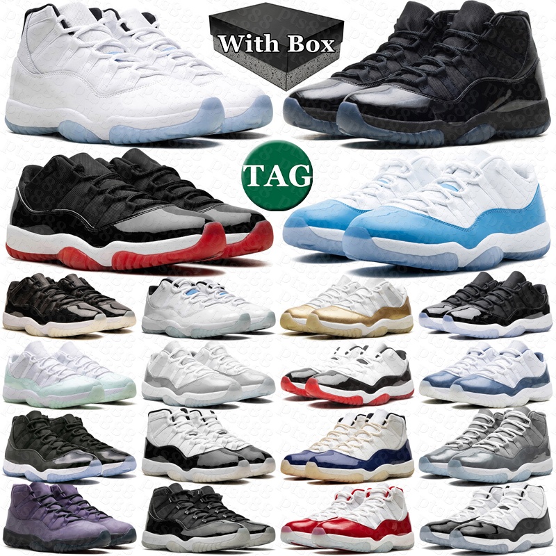 With box 11 11s basketball shoes men womens designer Space Jam Legend University Gamma Blue Bred Cool Grey high low top mens trainers outdoor sports