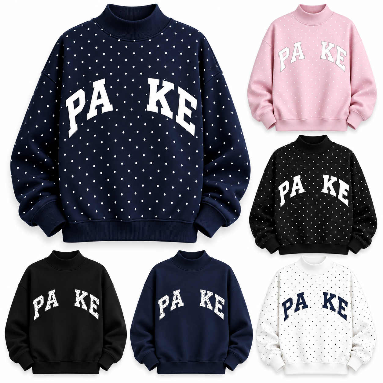 parkely sweat à capuche femme sweat col montant surdimensionné à pois sweat vintage collège lâche épaule tombante pull streetwear pull hauts pour