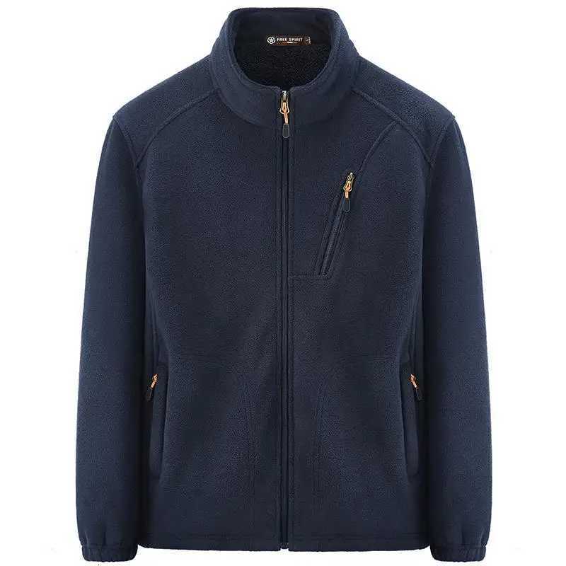 Men's Fur Faux Fur Full Zip Up Fleece Jacket Man Warm Embroidery Polar Fleece Multi-Pockets Thickened Jacket Sport Coat Outdoor Sweatshirt Outw