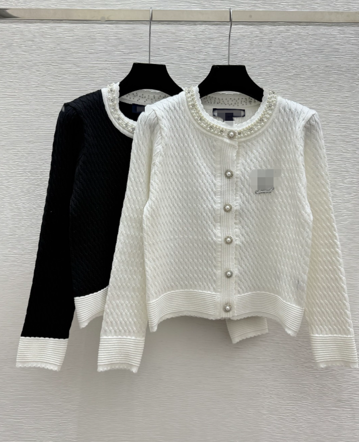 26 pull femme couleur contrastée clou perle tricoté Cardigan pull 1010