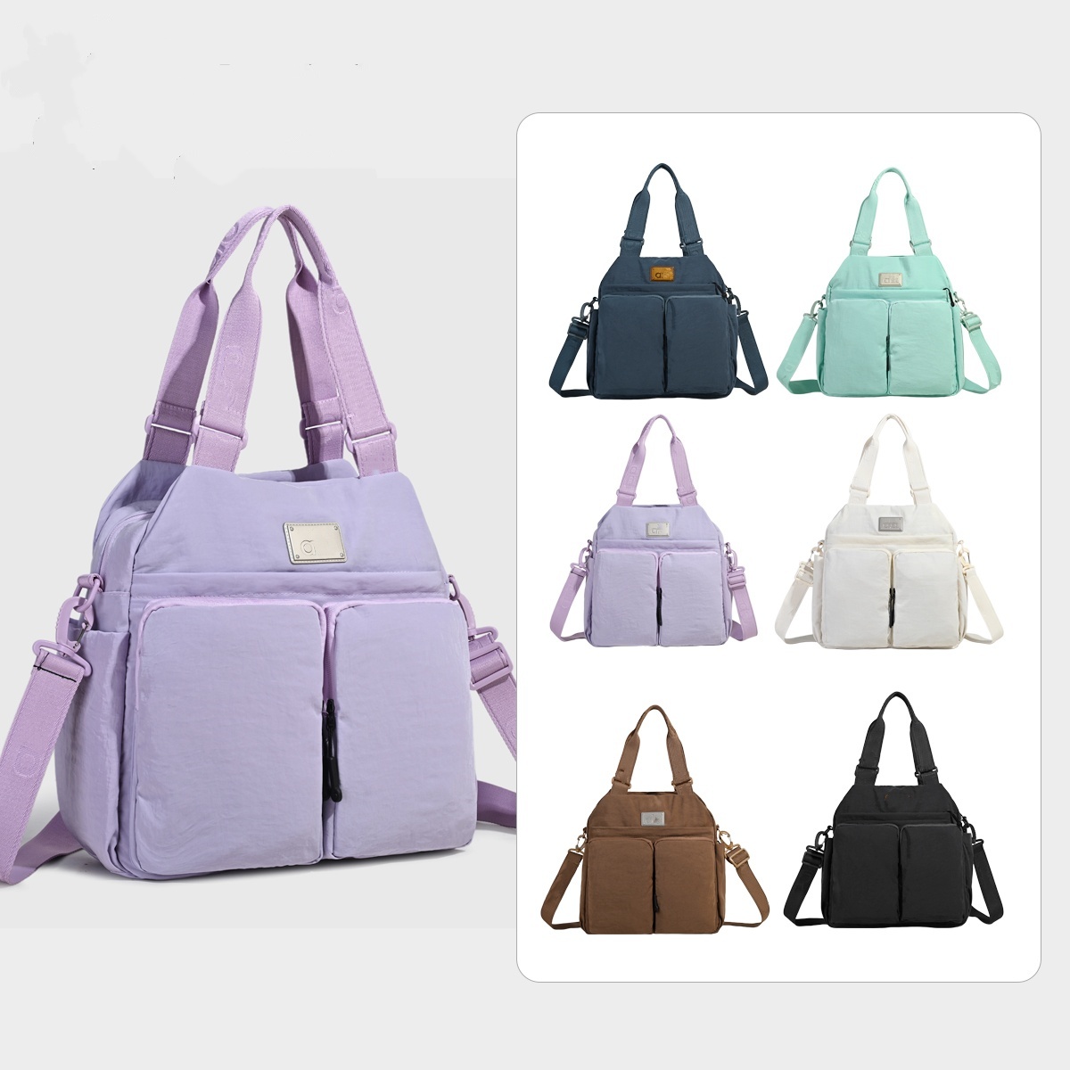 A2690 New Fashion Korean Joker Messenger Bag Solid Color Casual Simple Handbag Large Capacity Tote Bag Yoga Shoulder Bag