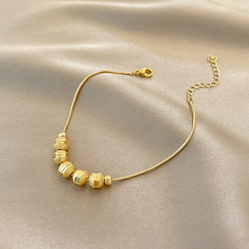 Korean And Japanese Style Ins Internet Celebrity Five Blessings Lucky Bead Pendant Versatile Simple For Women New Trendy Fashion Bracelet
