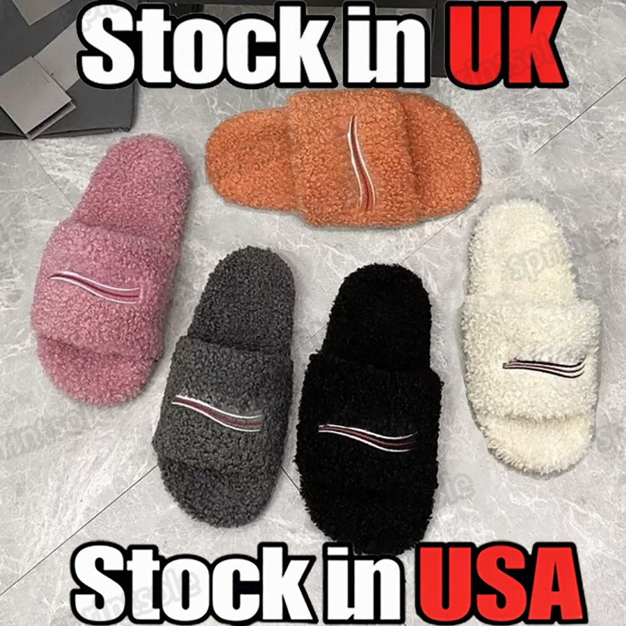 sandals women slide designer slippers slip on slides ladies curly teddy fur Cream White Solid Black Light Grey Coffee Brown Blush Pink navy blue bei