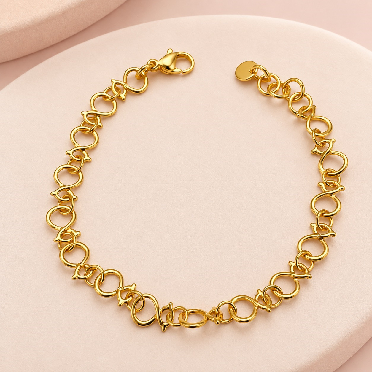 Mode chaude femmes filles argent or en acier inoxydable rond Span dessin animé lettre ours charme chaîne creuse Bracelets bijoux Pulsera un cadea