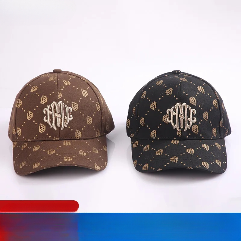 luxury brand designer hat manufacturer supply 3d embroidered baseball cap large size all over print korean style fashionable and versatile
