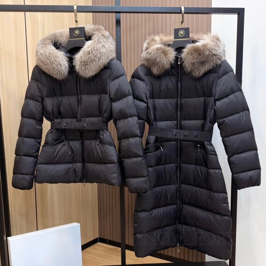 Designer Womans coat women jacket winter boed short down jackets fur coats real raccoon hair collar Puffer jacket women parka with belt lady cotton
