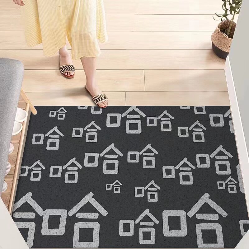 Tapis de sol en boucle PCV, style minimaliste moderne, lavable, texte créatif, tapis anti-salissure, tapis antidérapant, nappe.FTRD01