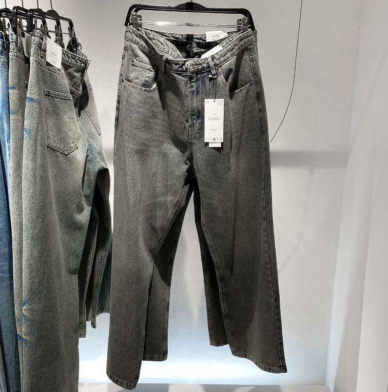 High-quality men's loose straight-leg jeans, American vintage washed grey-black denim trousers, versatile casual style, mid-rise, 100% cotton