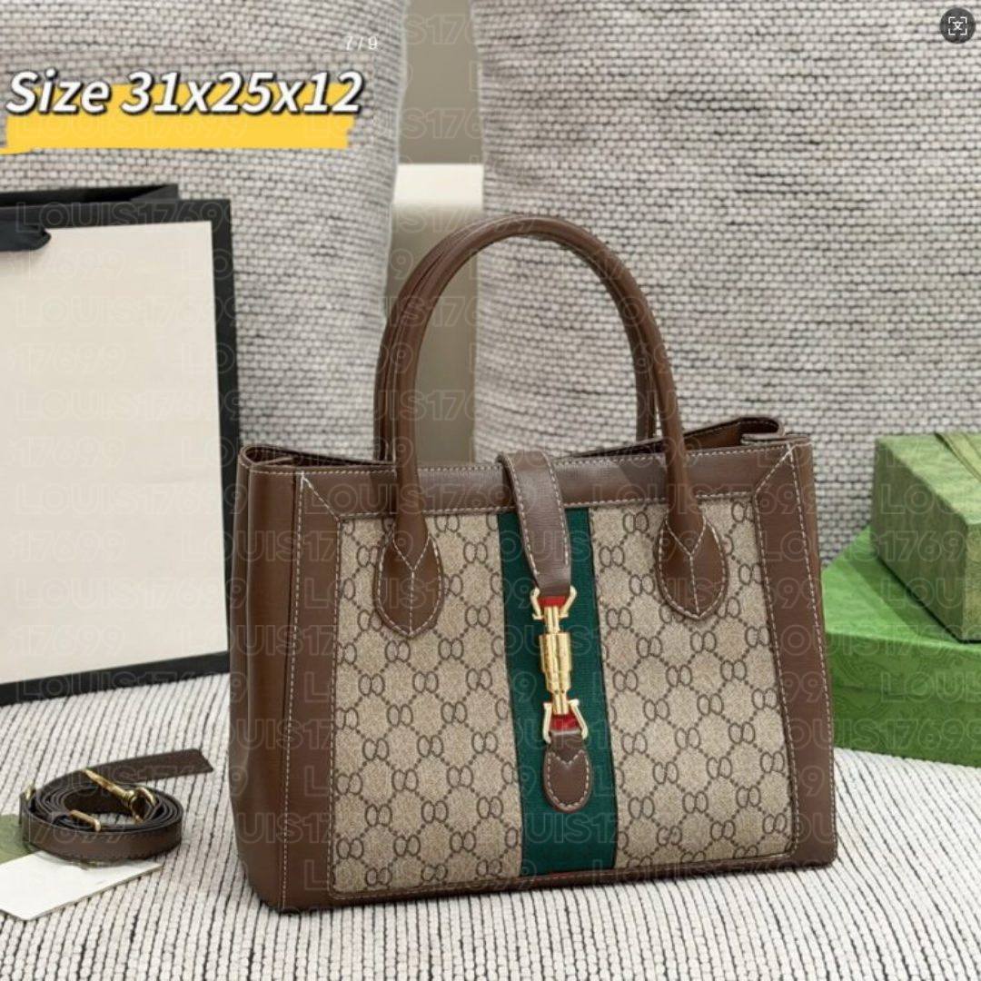 Luxury designer Women Vintage Monogram Tote Bag Color Block Stripe Canvas Handbag Detachable Shoulder Strap Large Capacity Top Handle Bag Shopping b