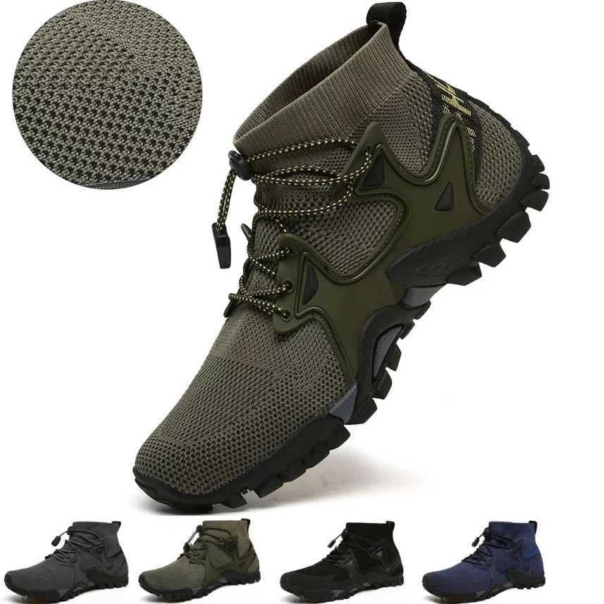 Outdoor hiking shoes, waterproof shoes, hiking shoes for wading, anti-slip and breathable fishing shoes T260707