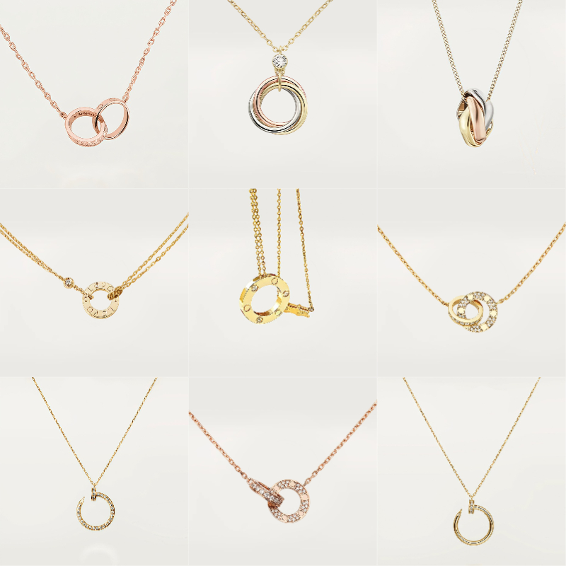Luxury Necklace for Woman Screw Designer Necklace Pendant Simple Stainless Steel Crystal Letter Choker Pendant Gold Necklace Chain Jewelry 20Styles