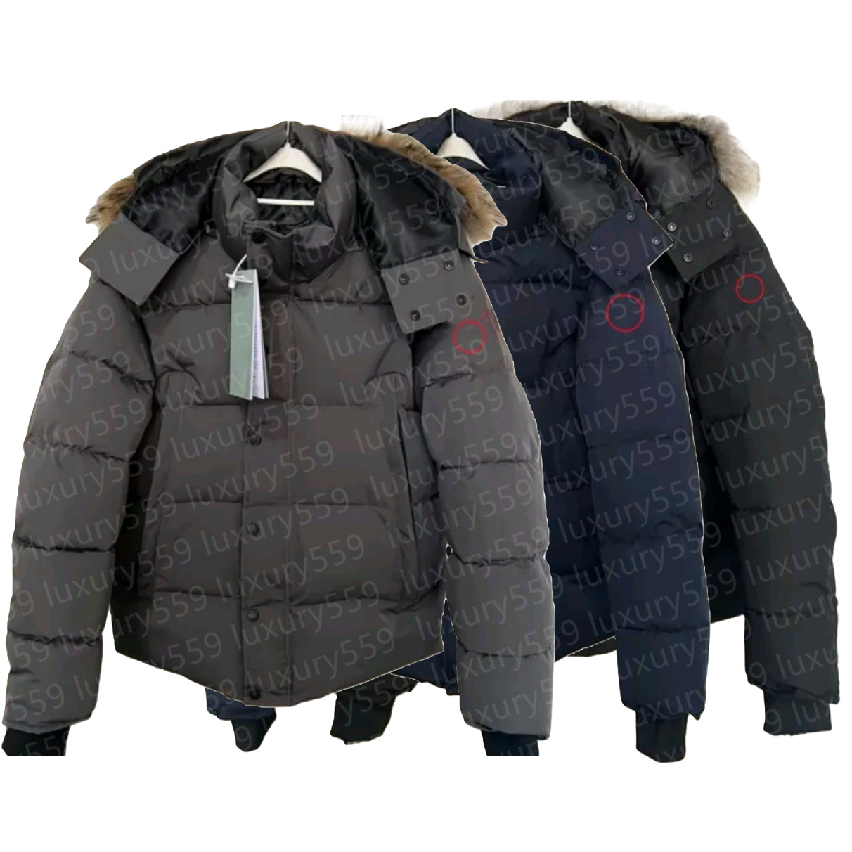 Designer jacket puffer jacket mens winter jacket down parka hooded zipper high quality long sleeve streetwear men outerwear fur collar parkas coa