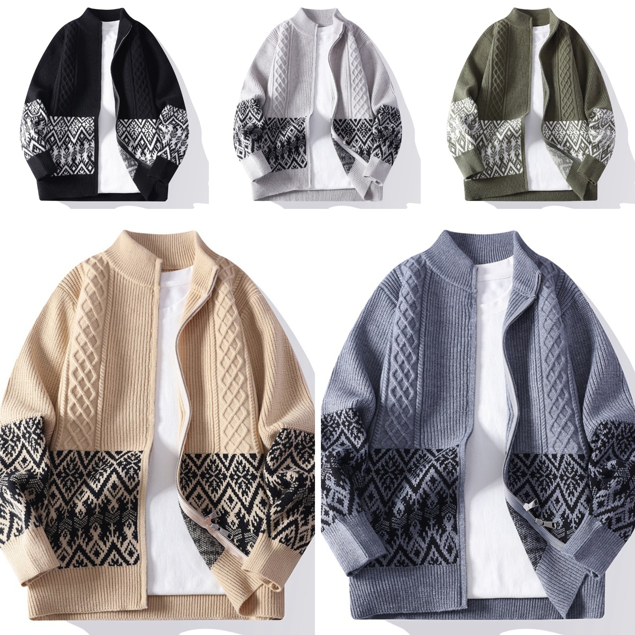 Men's Sweaters 2026 High End Luxury Cardigans Korean Fashion Man Winter Jacket Thick Warm Mens Christmas Jumper Turtleneck Knit Sweater Men